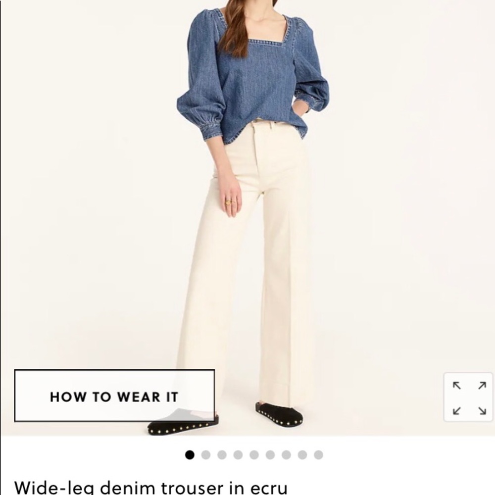 J.Crew wide leg denim in ecru